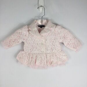 Wendy Bellissimo Baby Girls Pink Lace Jacket With Tulle Trim 6 Months